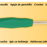 Haaknaald maat 5,5 met kunststofhandvat, groen