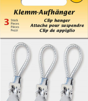 Witte ophangers met knijpklem