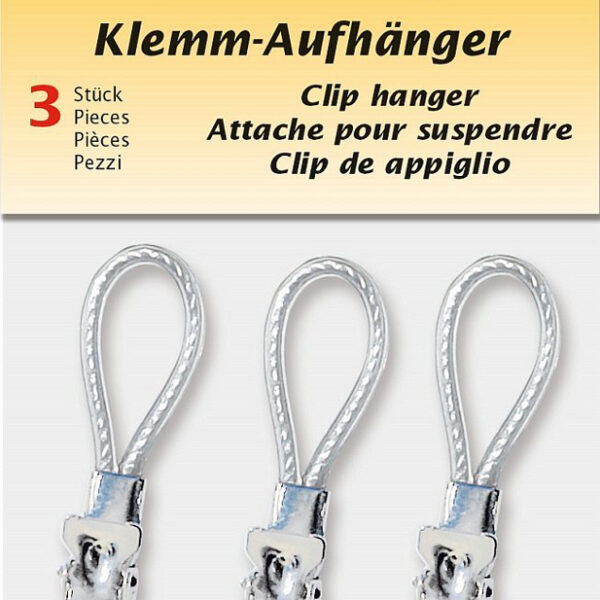 Witte ophangers met knijpklem