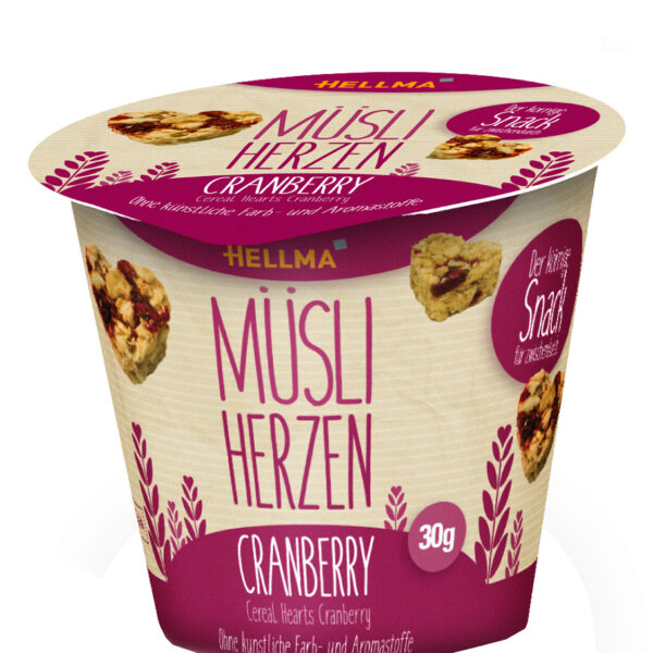 Hartegebakjes met cranberry, in portieverpakking