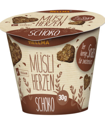 Chocolademueslirondjes in portieverpakking.