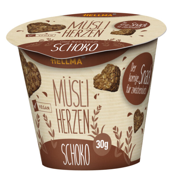 Chocolademueslirondjes in portieverpakking.