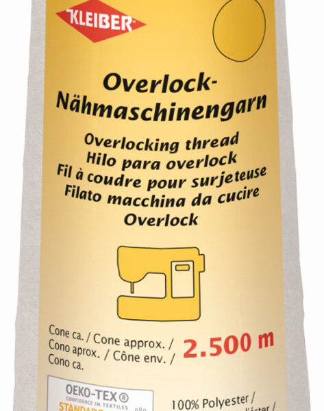 Naai-overlockgaren, 2.500 meter, wit