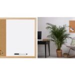 Tweezijdig krijtbord met houten frame, 60 x 40 cm.