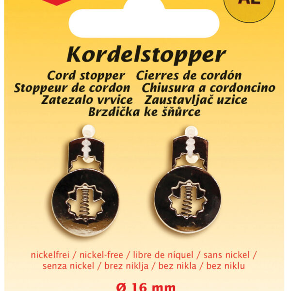 Klemstop voor koord, metaal, zilverkleurig