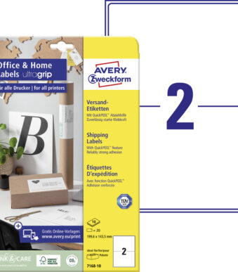 Avery Verzendlabels Thuiskantoor, 199,6x143,5mm