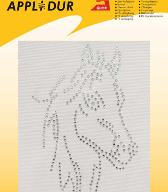 XL Strass applicatie 'Paardenhoofd 1', 90 x 145 mm