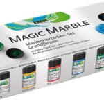 Vlotschervende marmerverf 'Magische Steen', set basiskleurpotjes