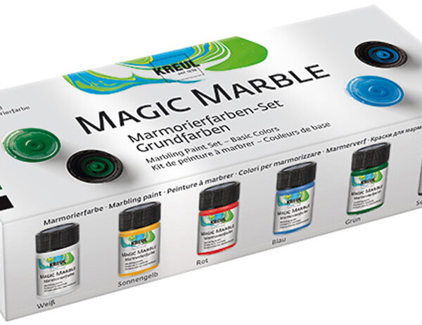 Vlotschervende marmerverf 'Magische Steen', set basiskleurpotjes