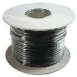 Telefoonsnoer, 4-aderig, plat, zwart, 100 meter