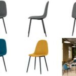 Papierstroomkunstof bezoekersstoelen 2-delig, safraan