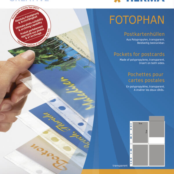 Postkaarthouders, voor 10 x 15 cm postkaarten, van polypropyleen