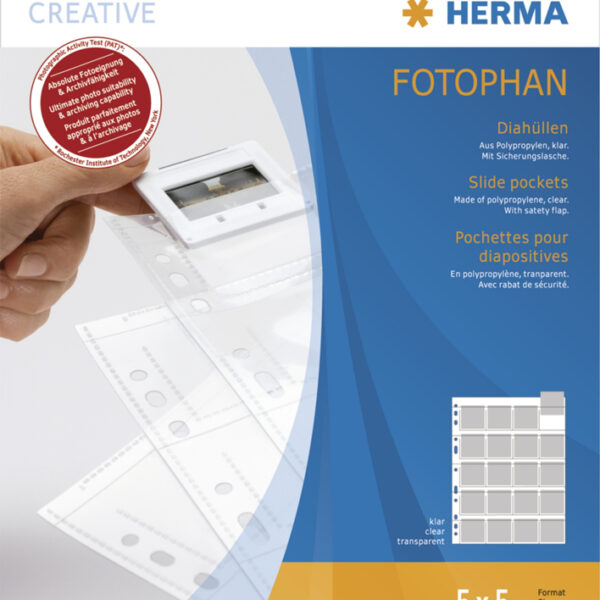 Hoesjes voor kleinbeelddia's 5x5 cm, transparant, polypropyleen