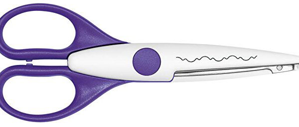 Contouraansnijschaar met barokstijl, lengte: 16 cm, violet