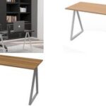 Tafelbureau easyHome LV9, wit/beukenhout