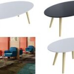 Bijzettafel Scandinavisch design, zwart, 115x60 cm