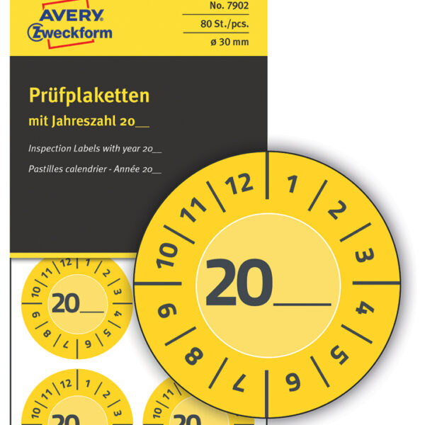 Zelfbeschrijvende controlelabels 20XX, geel