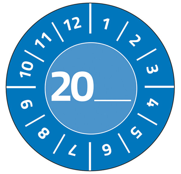 Controleplaketjes 20XX zelf in te vullen, blauw