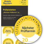Controleplaketjes 'Volgende controle', geel