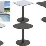 Tuintafel KRUISLIJN, 600 x 600 mm, zwart