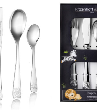 Vrolijke dierenbestek voor kinderen, 4-delig