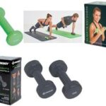 Vinyl handgewichten, 0,5 kg set, groen.