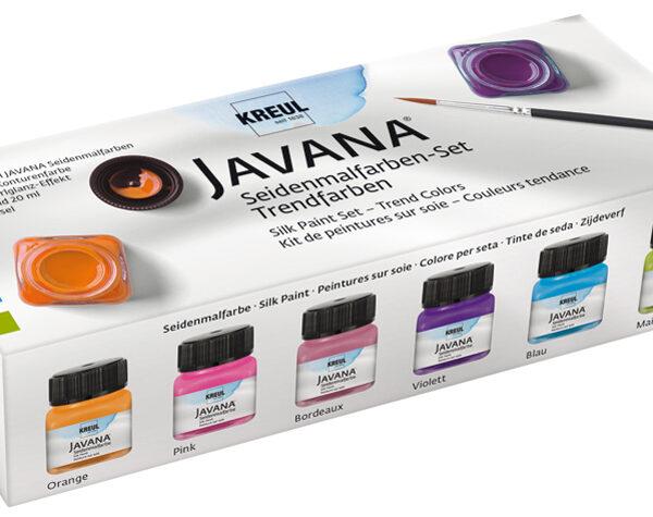 Zijdeverf set Javana, trendkleuren, 6 x 20 ml