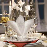 Servetten met sterrenpatroon voor Kerst, wit