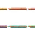 Multifunctioneelpotlood woody 3-in-1, rond, pastelroze