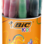 BIC KIDS Viltstiften, rond etui met 18 stuks