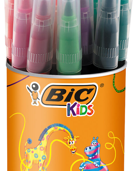 BIC KIDS Viltstiften, rond etui met 18 stuks