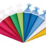 Gekleurde schooltert, rond, 70 cm.