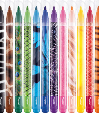 Maped kleurpotloden dieren, etui met 12 stuks