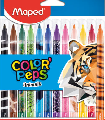 Maped kleurpotloden dieren, etui met 12 stuks
