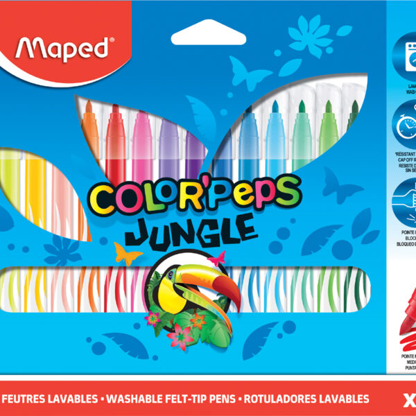Maped Vezelpuntstiften Color'Peps Jungle, etui met 18 stuks