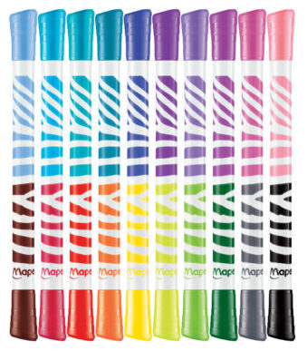 Maped dubbelkleurige viltstiften, etui met 10 stuks