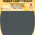 Ovale donkergrijze nappaleerlapmaat, 100 x 125 mm