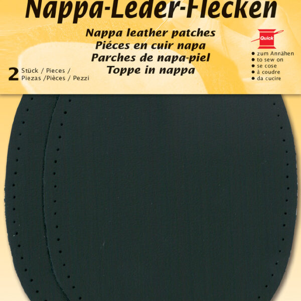 Ovale nappaleer-vlekken, 100 x 125 mm, zwart