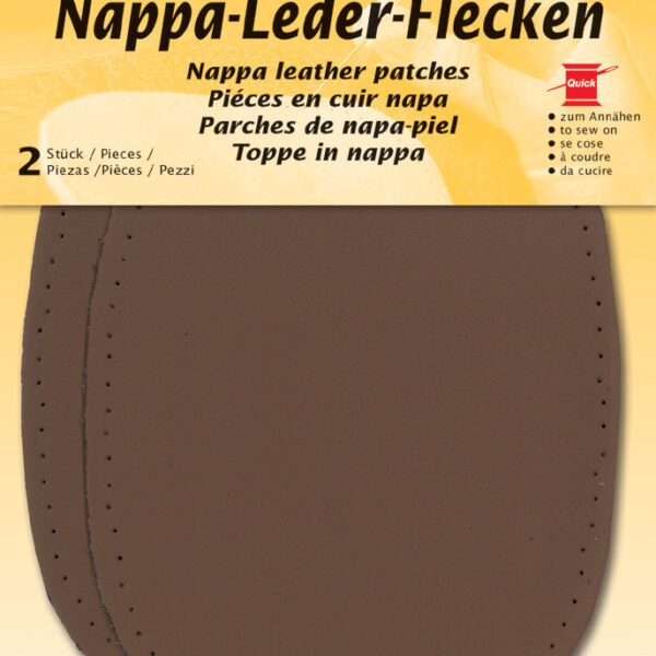 Ovale nappaleren lappenverpakking, 100 x 125 mm, donkerbruin