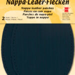 Ovale nappalederen lapjes, 100 x 125 mm, donkerblauw