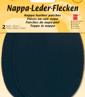 Ovale nappalederen lapjes, 100 x 125 mm, donkerblauw