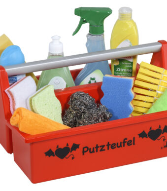 Draagkisten McPlus Carry 'Schoonmaakduivel', rood