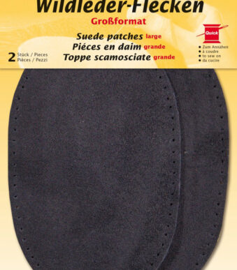 Klebersesteende reparatievlekken van napleer, donkergrijs