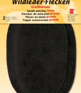 Kleipatch wildleder-naailapjes, 100 x 155 mm, zwart