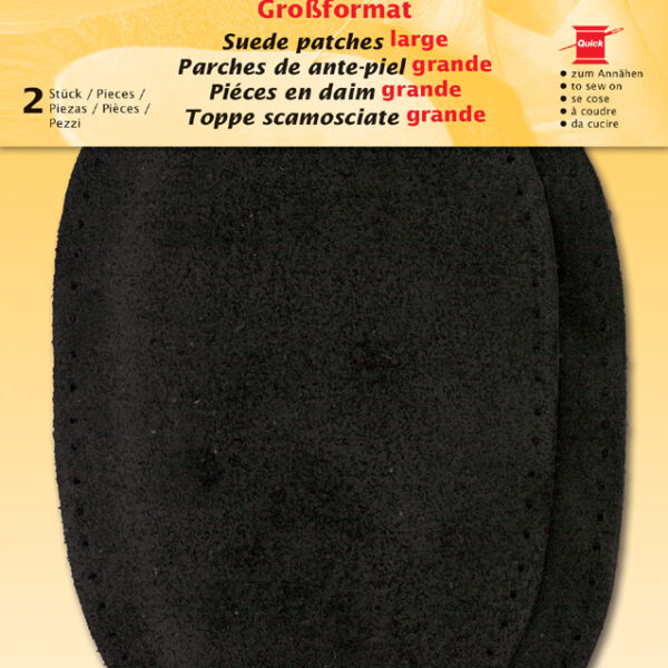 Kleipatch wildleder-naailapjes, 100 x 155 mm, zwart
