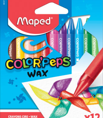 Maped Krijtwaskrijtjes Color'Peps, kartonnen etui van 12 stuks