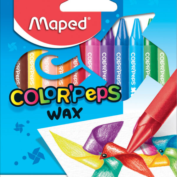 Maped Krijtwaskrijtjes Color'Peps, kartonnen etui van 12 stuks
