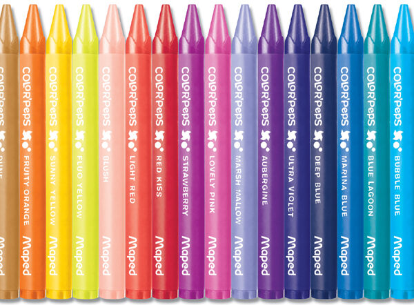 Maped kleurwaskrijtjes, set van 24 in kartonnen etui.
