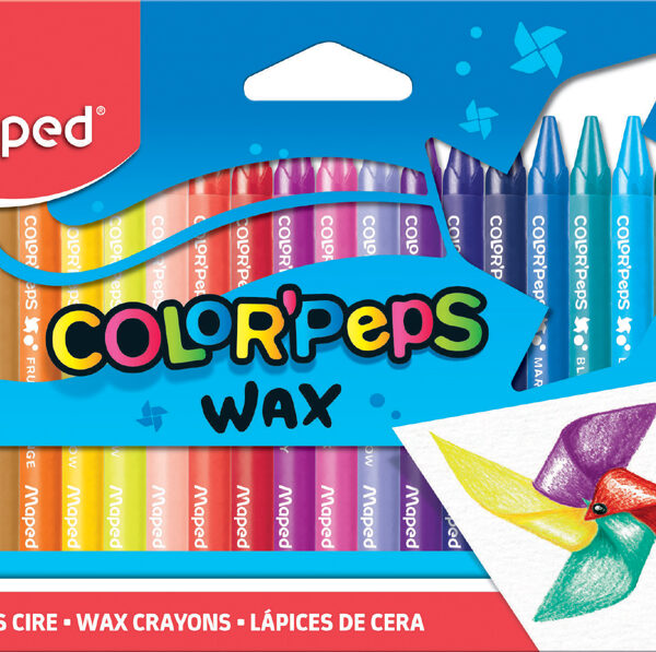 Maped kleurwaskrijtjes, set van 24 in kartonnen etui.