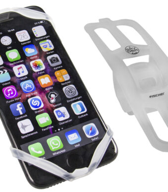 Siliconen smartphone fietshouder, wit